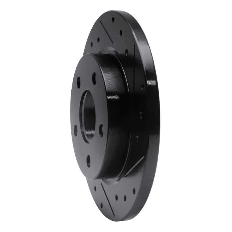 R1 Concepts R1 93-05 Ford Taurus (Excl SHO) Rear Right Drilled & Slotted Black Brake Rotor