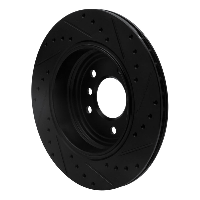 R1 Concepts R1 04-10 BMW 525I (USA/Canada) Rear Left Drilled & Slotted Black Brake Rotor