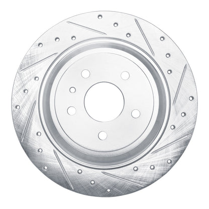 R1 Concepts R1 13-20 Ford Fusion Rear Right Drilled & Slotted Silver Brake Rotor