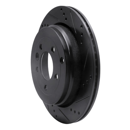R1 Concepts R1 05-07 Land Rover LR3 Rear Right Drilled & Slotted Black Brake Rotor