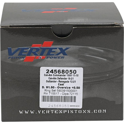Vertex Pistons Vertex Piston 11-19 Can-Am Commander 1000 1000cc +0.50mm Oversized Cast Replica Piston Kit