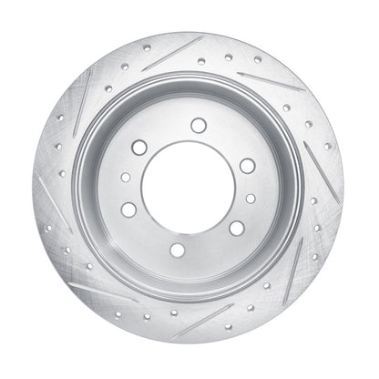 R1 Concepts R1 06-10 Hummer H3 Rear Right Drilled & Slotted Silver Brake Rotor