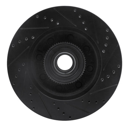 R1 Concepts R1 08-25 Ford E-350 Super Duty Front Left Drilled & Slotted Black Brake Rotor