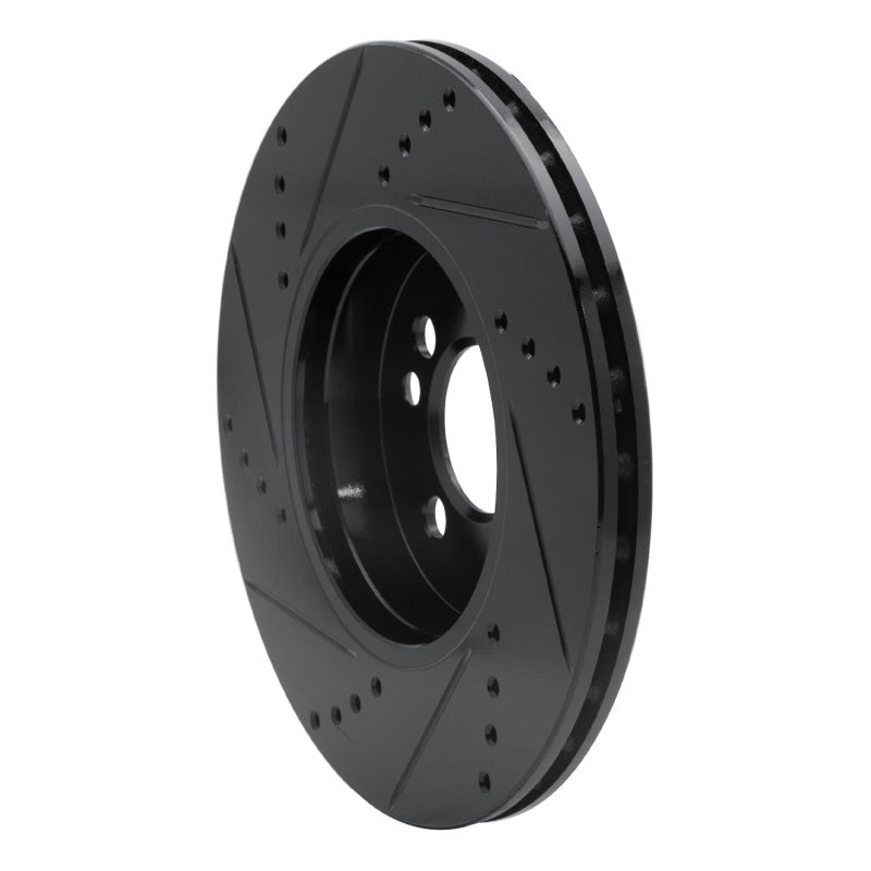 R1 Concepts R1 07-15 Mini Cooper (Excl Clubman) Front Right Drilled & Slotted Black Brake Rotor
