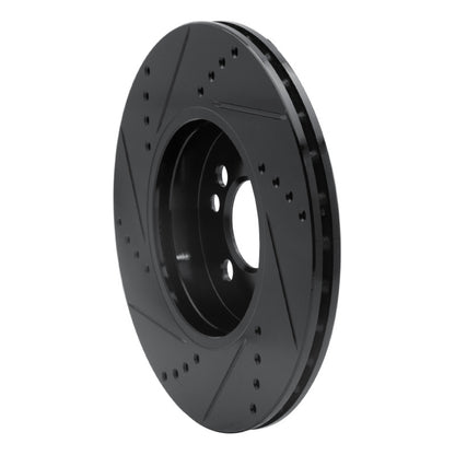 R1 Concepts R1 07-15 Mini Cooper (Excl Clubman) Front Right Drilled & Slotted Black Brake Rotor