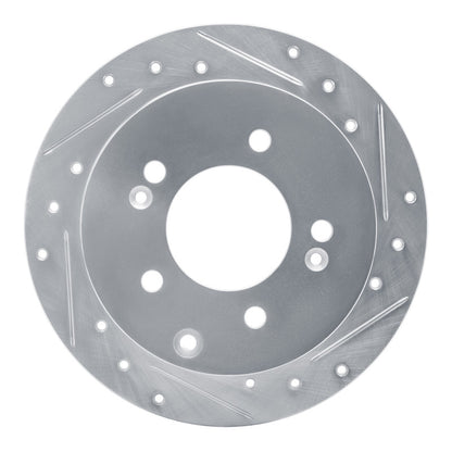 R1 Concepts R1 10-13 Kia Forte5 Rear Right Drilled & Slotted Silver Brake Rotor