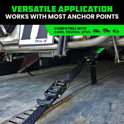 Rhino USA Heavy Duty Vehicle Tie Down Kit- Green