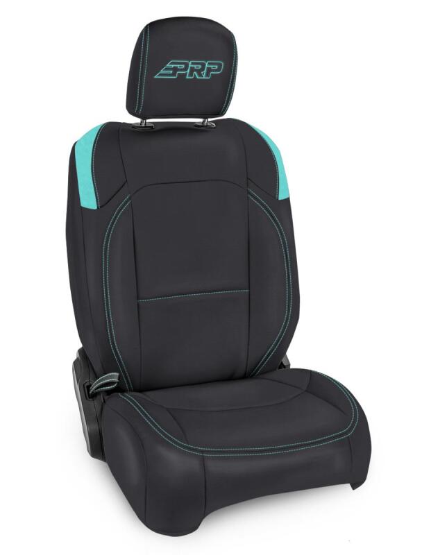 PRP Seats PRP Jeep Wrangler JL Front Seat Covers - 2 door- with Pocket Back (Pair) - Black/Teal