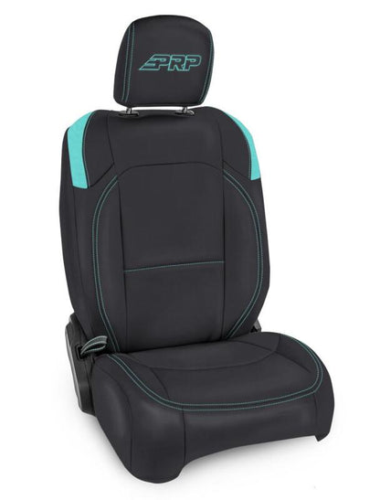 PRP Seats PRP Jeep Wrangler JL Front Seat Covers Jeep Gladiator JT- with Pocket Back (Pair) - Black/Teal