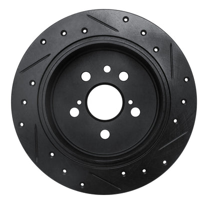 R1 Concepts R1 94-95 Toyota Celica Rear Left Drilled & Slotted Black Brake Rotor