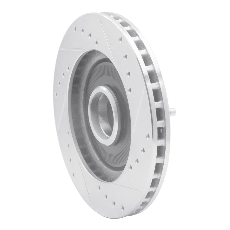 R1 Concepts R1 84-87 Lincoln Mark VII Front Left Drilled & Slotted Silver Brake Rotor
