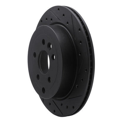 R1 Concepts R1 08-12 Land Rover LR2 Rear Right Drilled & Slotted Black Brake Rotor
