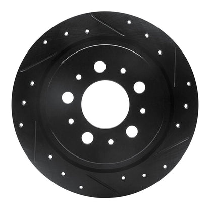 R1 Concepts R1 97-98 Volvo V90 Rear Right Drilled & Slotted Black Brake Rotor