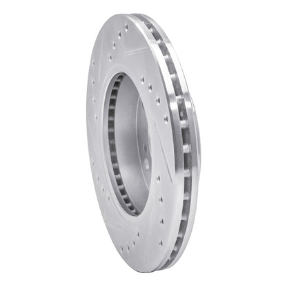 R1 Concepts R1 96-98 Nissan 240SX Front Right Drilled & Slotted Silver Brake Rotor