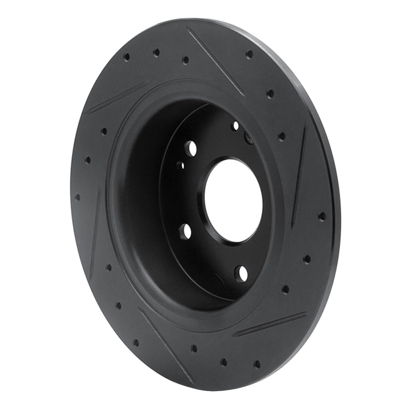 R1 Concepts R1 2016-2025 Honda Accord Sedan Rear Left Drilled & Slotted Black Brake Rotor