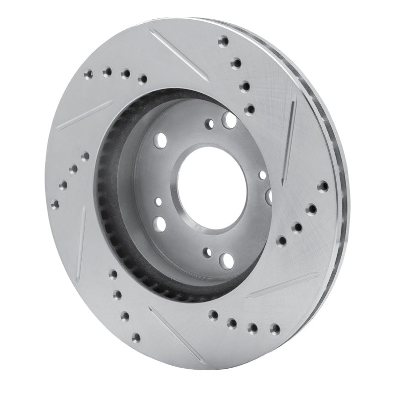 R1 Concepts R1 12-15 Acura ILX Front Left Drilled & Slotted Silver Brake Rotor