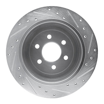 R1 Concepts R1 03-04 Dodge DAKOTA RWD Rear Left Drilled & Slotted Silver Brake Rotor