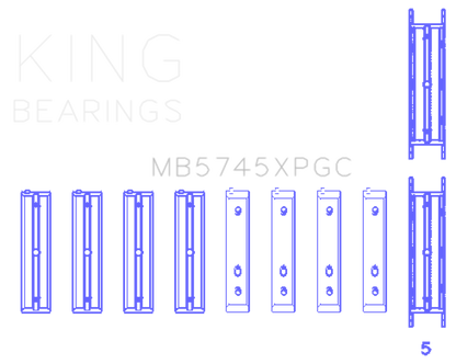 King Engine Bearings Subaru Fa20/Toyota 4U-Gse (Size +0.25mm) Main Bearing Set