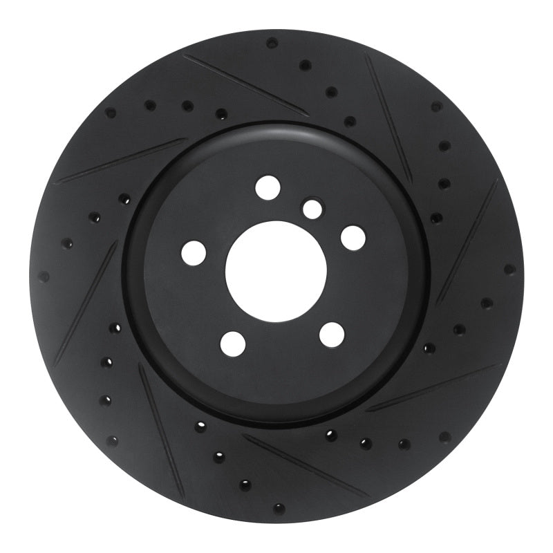 R1 Concepts R1 17-25 BMW 330I Front Right Drilled & Slotted Black Brake Rotor
