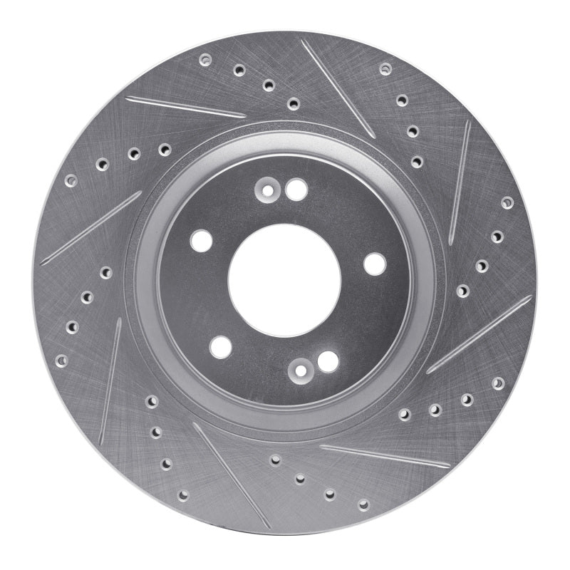 R1 Concepts R1 11-25 Hyundai SONATA Front Right Drilled & Slotted Silver Brake Rotor