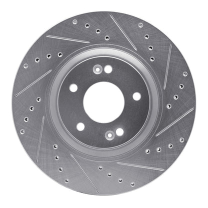 R1 Concepts R1 11-25 Hyundai SONATA Front Right Drilled & Slotted Silver Brake Rotor