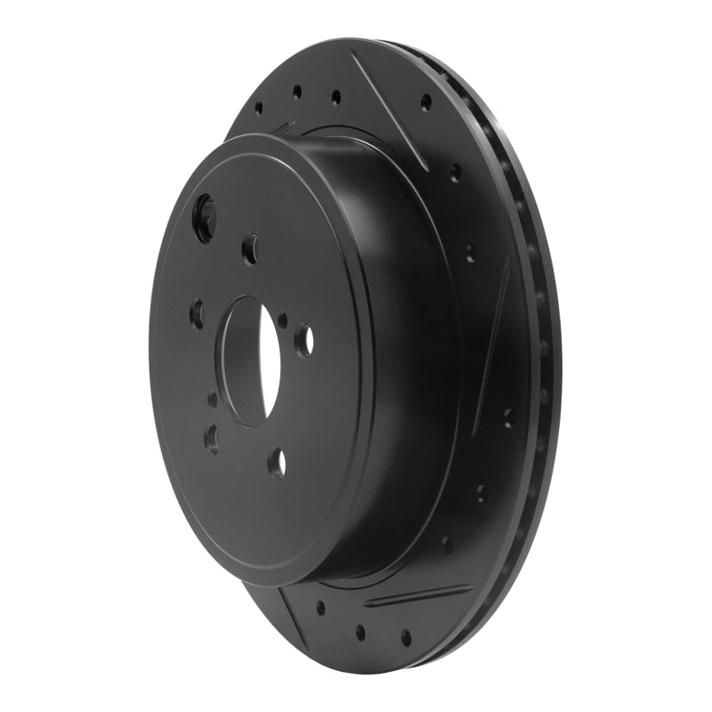 R1 Concepts R1 10-25 Scion FR-S Rear Right Drilled & Slotted Black Brake Rotor