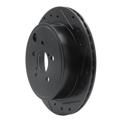 R1 Concepts R1 10-25 Scion FR-S Rear Right Drilled & Slotted Black Brake Rotor