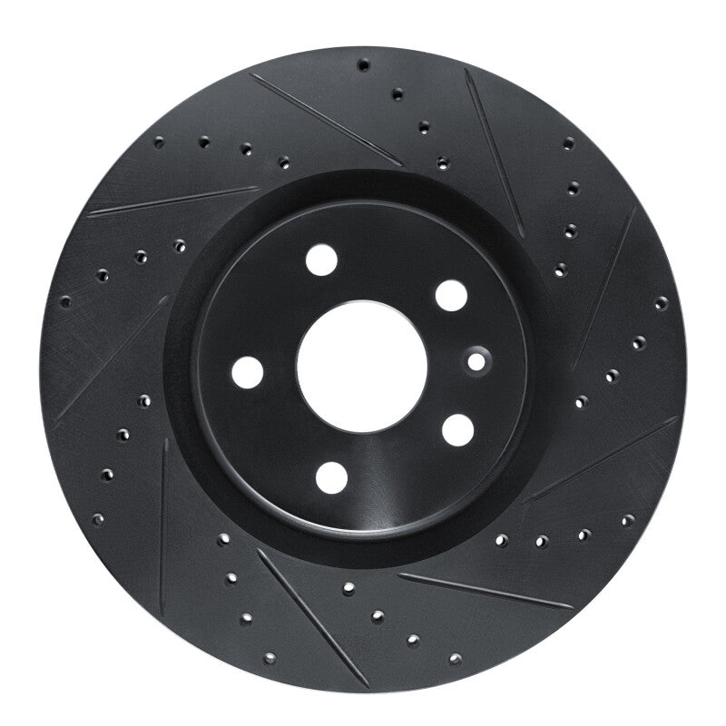 R1 Concepts R1 13-19 Buick Regal Front Right Drilled & Slotted Black Brake Rotor