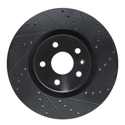 R1 Concepts R1 13-19 Buick Regal Front Right Drilled & Slotted Black Brake Rotor
