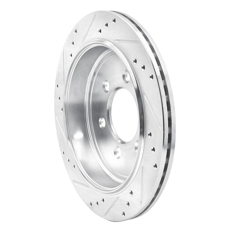 R1 Concepts R1 07-17 Ford Expedition Rear Right Drilled & Slotted Silver Brake Rotor