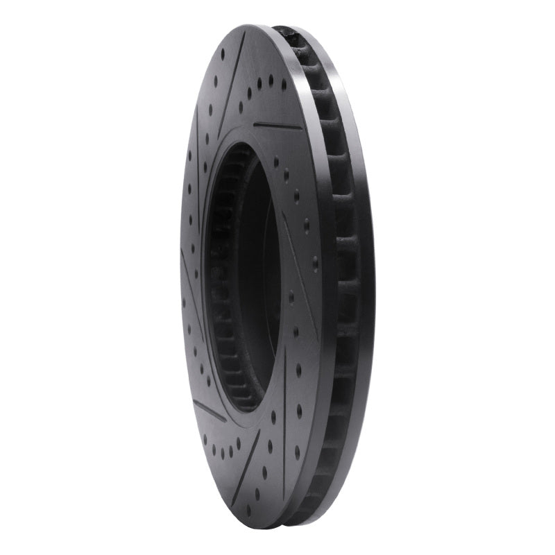 R1 Concepts R1 09-11 Cadillac STS Front Right Drilled & Slotted Black Brake Rotor