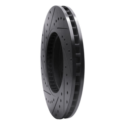 R1 Concepts R1 09-11 Cadillac STS Front Right Drilled & Slotted Black Brake Rotor