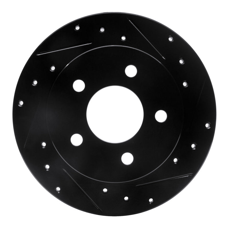 R1 Concepts R1 94-04 Ford Mustang Rear Right Drilled & Slotted Black Brake Rotor