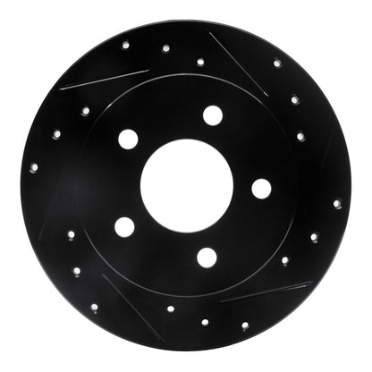 R1 Concepts R1 94-04 Ford Mustang Rear Right Drilled & Slotted Black Brake Rotor
