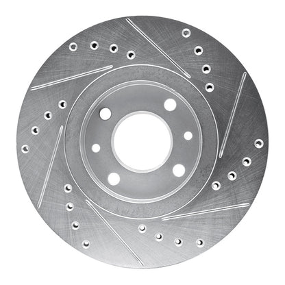 R1 Concepts R1 88-89 Eagle Medallion Front Left Drilled & Slotted Silver Brake Rotor