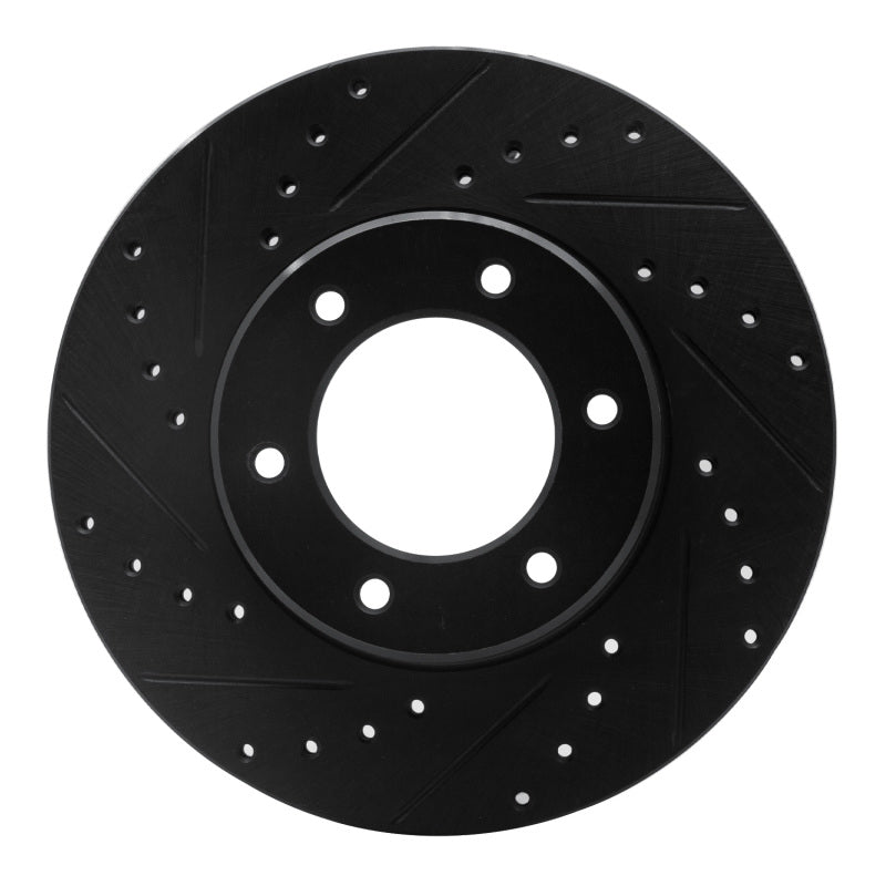 R1 Concepts R1 93-98 Toyota T100 Front Left Drilled & Slotted Black Brake Rotor