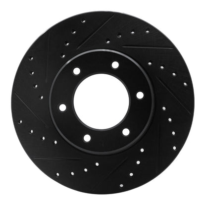R1 Concepts R1 93-98 Toyota T100 Front Left Drilled & Slotted Black Brake Rotor