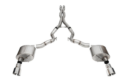 CORSA Performance Corsa 24+ Ford Mustang GT Conv. Xtreme CatBack Ex. Sys. 3.0in Dual Rear Exit w/4.5in Pro Series Tip