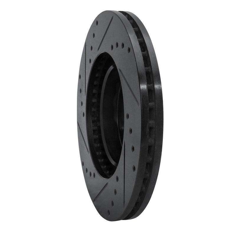 R1 Concepts R1 09-15 Toyota Corolla (Mexico) Front Right Drilled & Slotted Black Brake Rotor