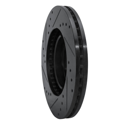 R1 Concepts R1 09-15 Toyota Corolla (Mexico) Front Right Drilled & Slotted Black Brake Rotor