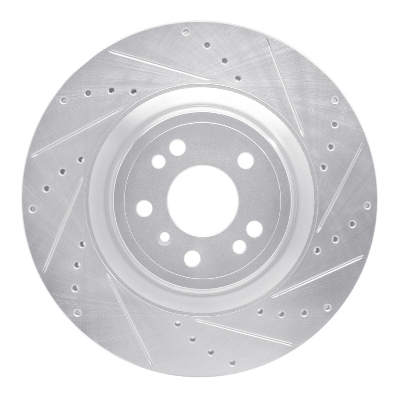 R1 Concepts R1 13-19 Mercedes-Benz GL350 Front Right Drilled & Slotted Silver Brake Rotor