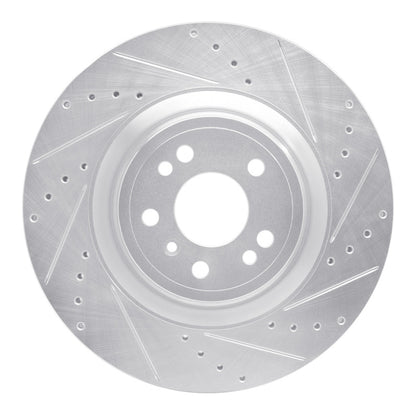 R1 Concepts R1 13-19 Mercedes-Benz GL350 Front Right Drilled & Slotted Silver Brake Rotor