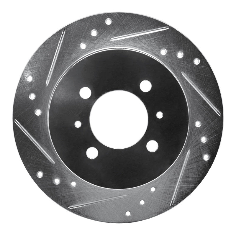 R1 Concepts R1 91-94 Nissan SENTRA Rear Left Drilled & Slotted Silver Brake Rotor