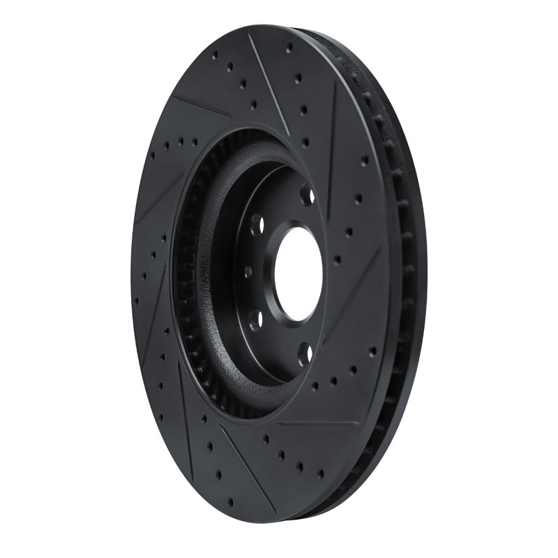 R1 Concepts R1 13-19 Buick Regal Front Left Drilled & Slotted Black Brake Rotor