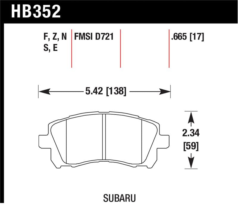 Hawk Performance Hawk 02-03 WRX / 98-01 Impreza / 97-02 Legacy 2.5L / 98-02 Forester 2.5L D721 HPS Street Front Brake