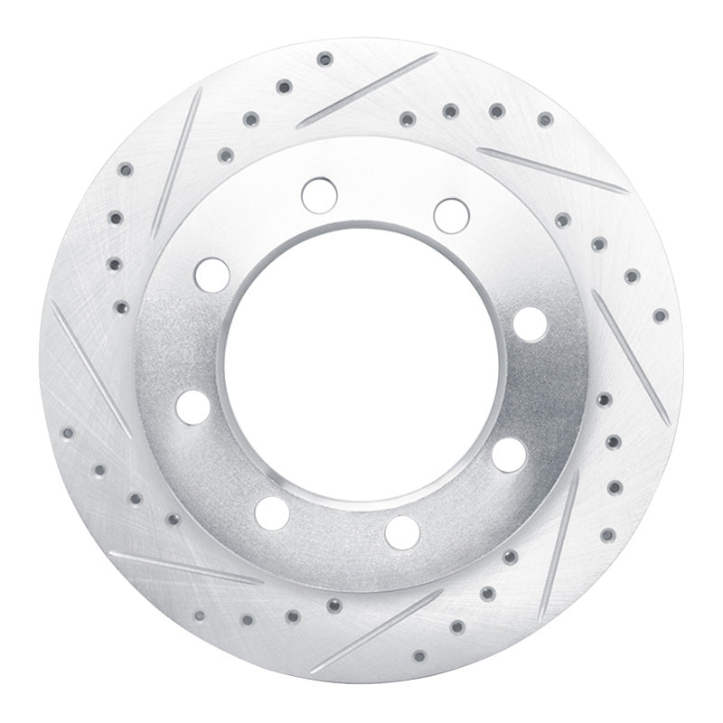 R1 Concepts R1 95-99 Ford F-350 4WD (Excl Super Duty) Front Left Drilled & Slotted Silver Brake Rotor