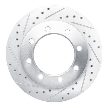 R1 Concepts R1 95-99 Ford F-350 4WD (Excl Super Duty) Front Left Drilled & Slotted Silver Brake Rotor