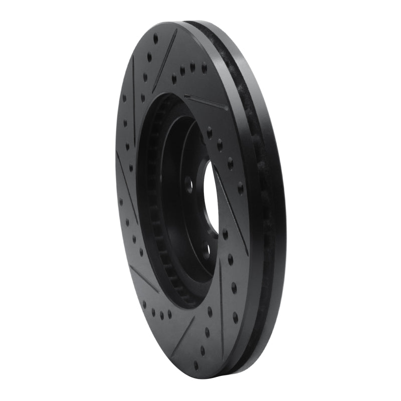 R1 Concepts R1 03-09 Chrysler PT Cruiser Front Right Drilled & Slotted Black Brake Rotor