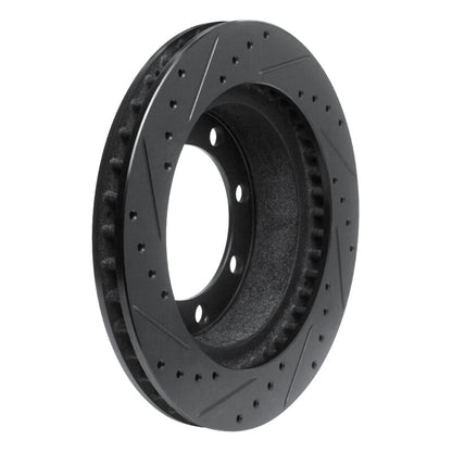 R1 Concepts R1 95-99 Ford F-350 4WD (Excl Super Duty) Front Right Drilled & Slotted Black Brake Rotor