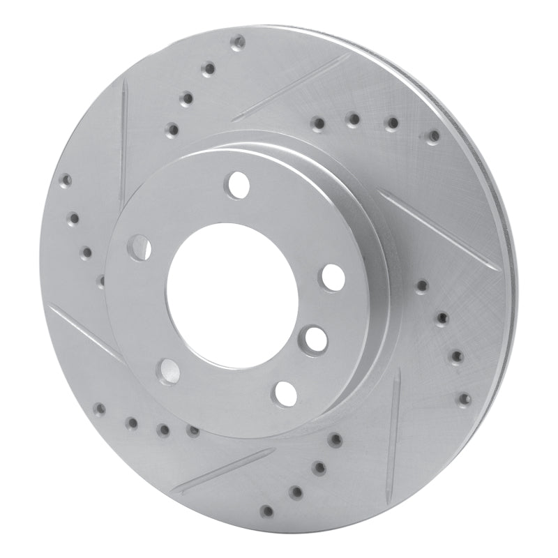 R1 Concepts R1 91-06 BMW 323I Front Left Drilled & Slotted Silver Brake Rotor